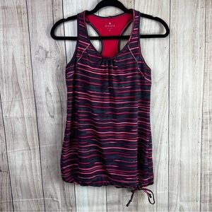 Athleta Women's Pink Striped Racerback Tank Top